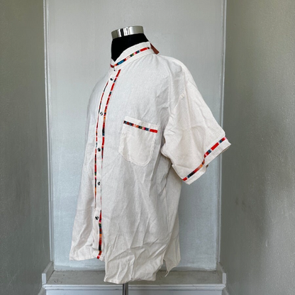 Chiapas Serape Off-White Guayabera