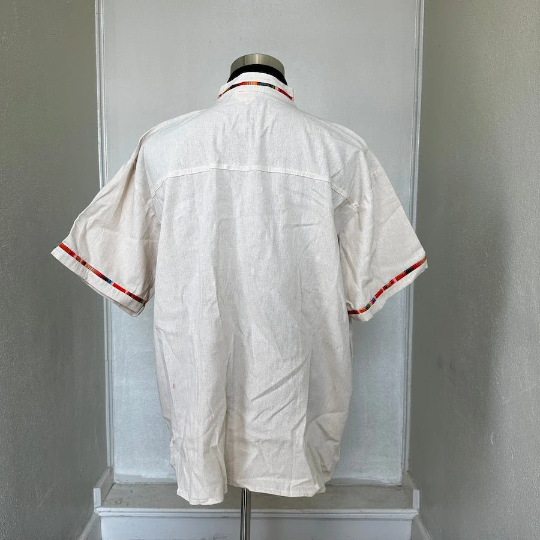 Chiapas Serape Off-White Guayabera