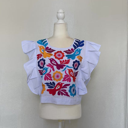 Itzel's Embroidered Crop Top (Size US OS)