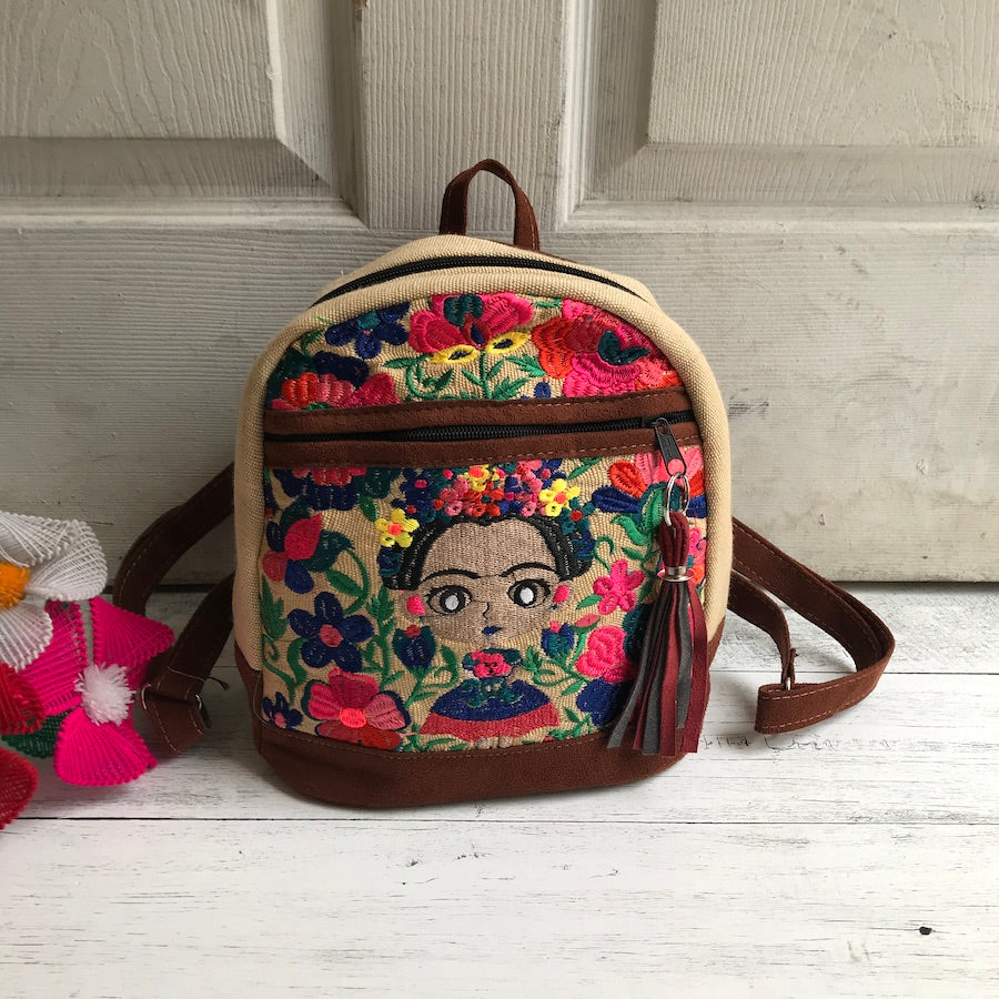 frida kahlo mini backpack Mini Babydoll Frida Kahlo Backpack – Lil Bit of Mexico Boutique