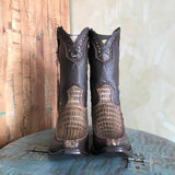Cuadra Mens Crocodile Stand Stone Sand Boots 1b27fy