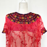 Penelope's Embroidered Mesh Top