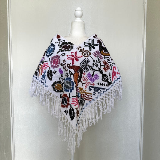 Mananita Cruz Embroidered Poncho ( O/S )