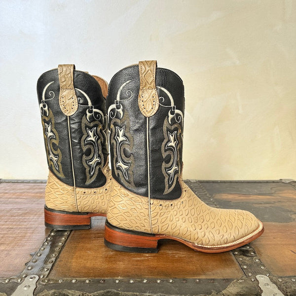 Twisted X Ostrich & Black Ruff Stock Leather Cowboy Boots