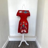 Floral Off-Shoulder Embroidered Dress ( L )