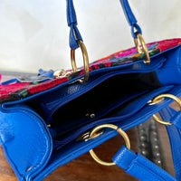 Evita's Leather Embroidered Top-Handle Shoulder Bag