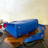 Evita's Leather Embroidered Top-Handle Shoulder Bag