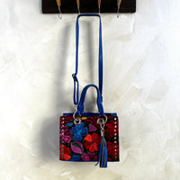 Evita's Leather Embroidered Top-Handle Shoulder Bag