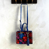 Evita's Leather Embroidered Top-Handle Shoulder Bag